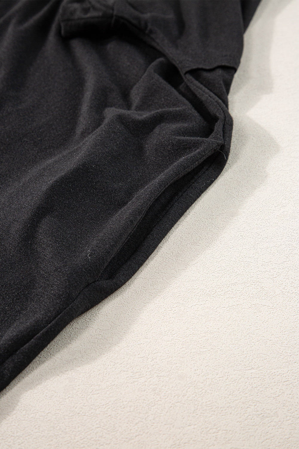 Black V Neck Hidden Pocket Splits Maxi T-shirt Dress T Shirt Dresses JT's Designer Fashion