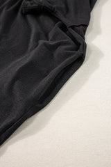 Black V Neck Hidden Pocket Splits Maxi T-shirt Dress T Shirt Dresses JT's Designer Fashion