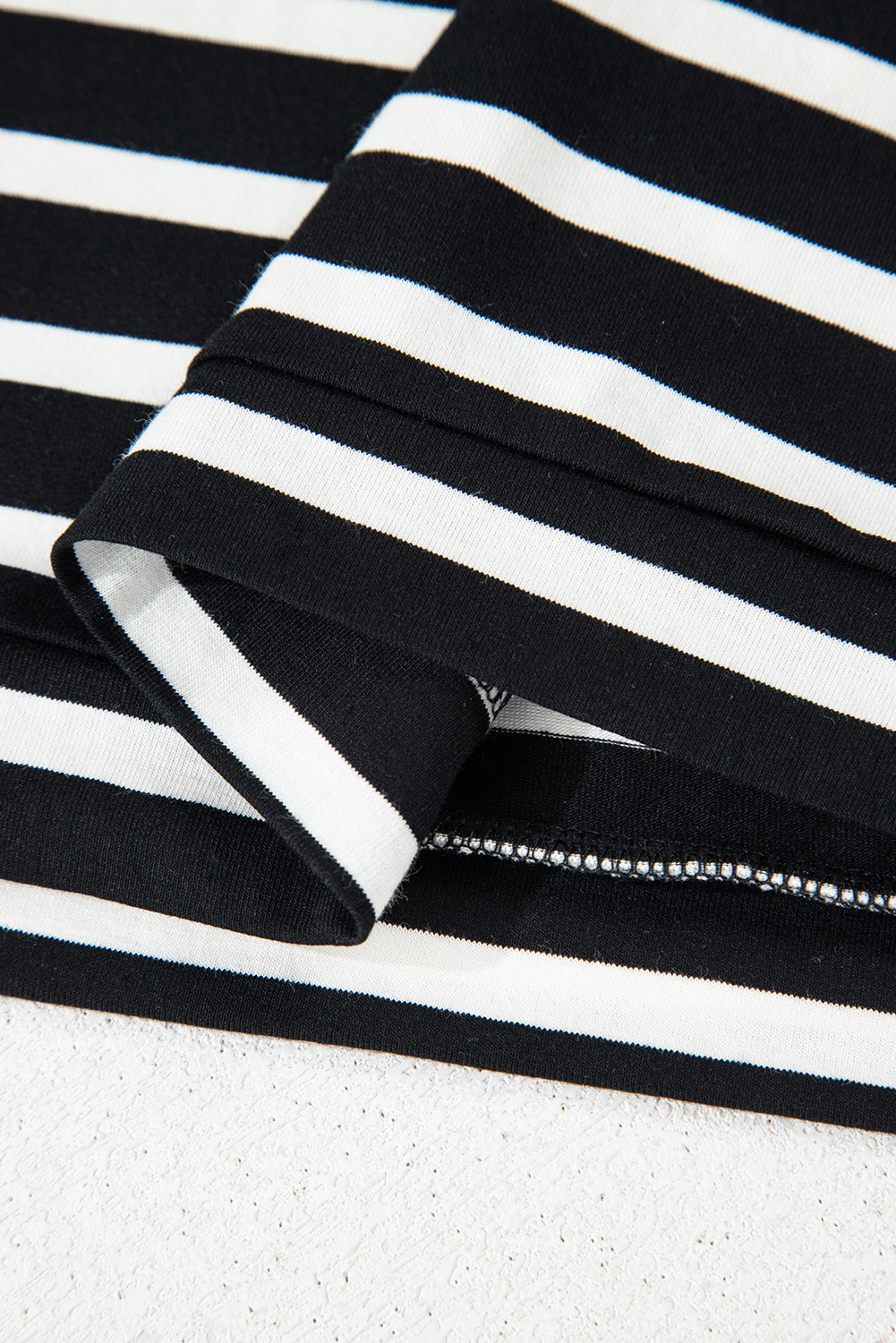 Black White Striped Short Sleeve Top and Shorts Set Short Sets JT's Designer Fashion