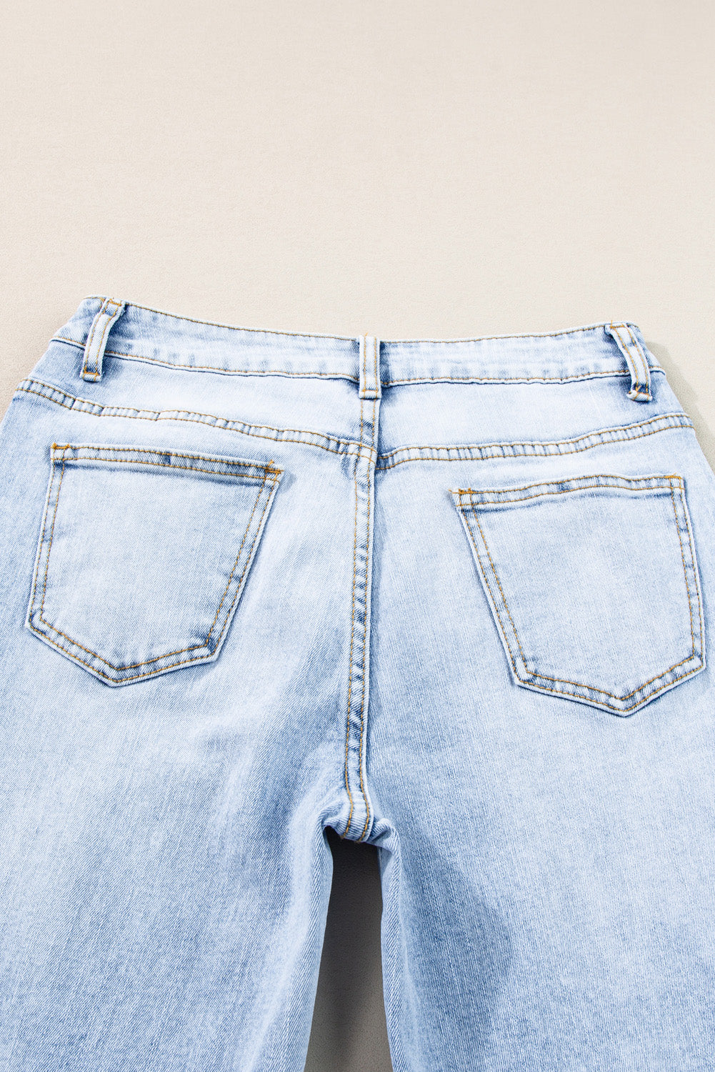 Beau Blue Acid Wash Straight Jeans Jeans JT's Designer Fashion