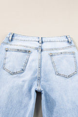Beau Blue Acid Wash Straight Jeans Jeans JT's Designer Fashion