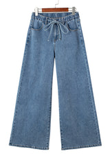 Dusk Blue Medium Wash Super Wide Leg Denim Pants Jeans JT's Designer Fashion