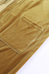 Yellow Velvet Open Front Pocketed Long Duster Sweaters & Cardigans JT's Designer Fashion
