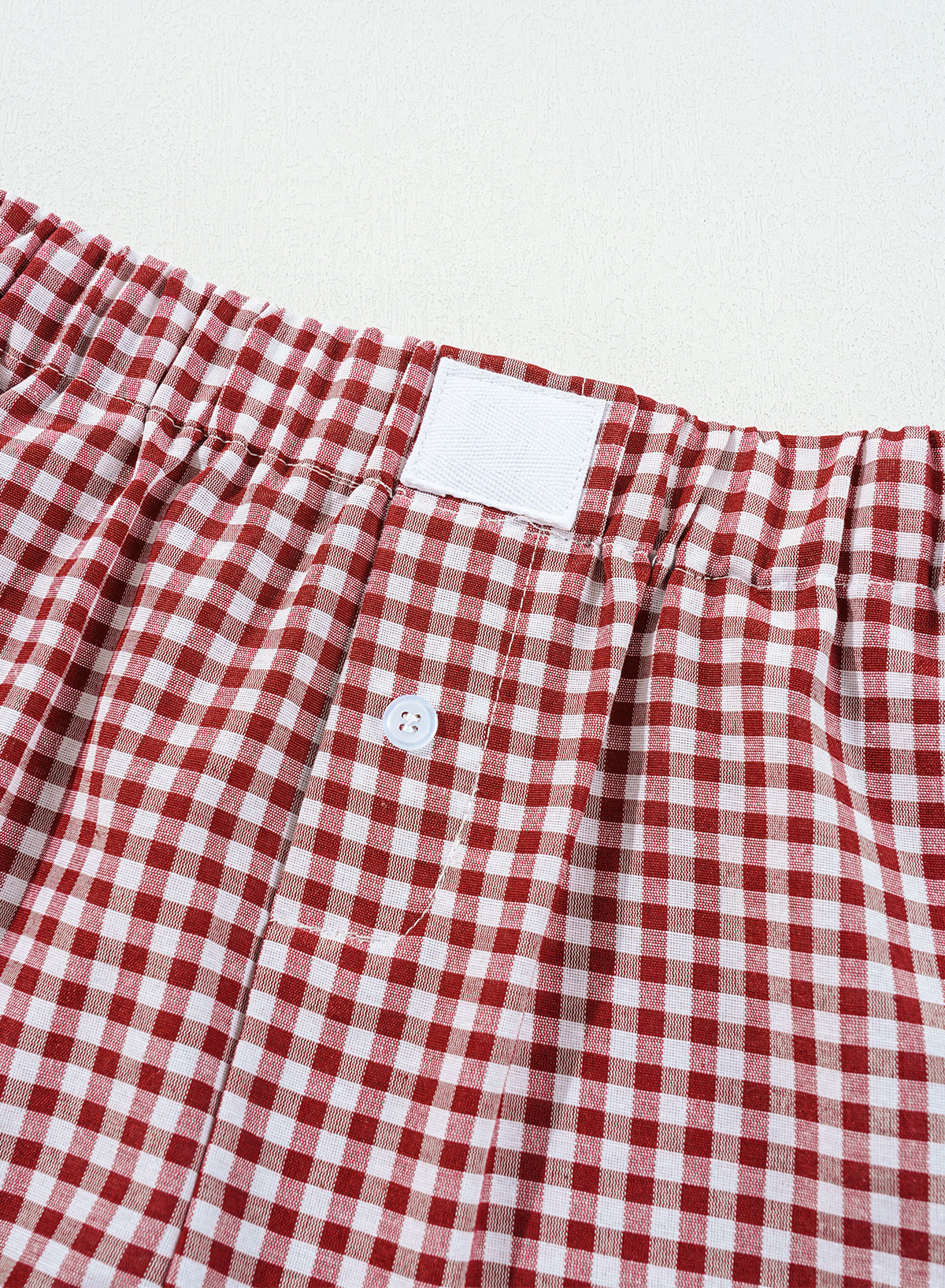 Red Gingham Printed High Waist Shorts Casual Shorts JT's Designer Fashion