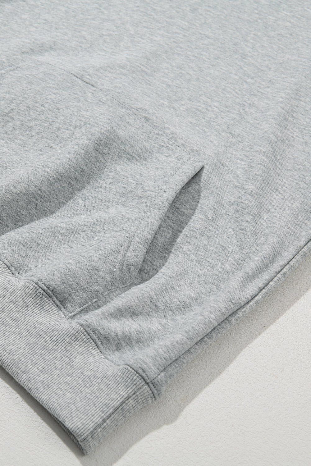 Light Grey Solid Color Fleece Lined Drawstring Hoodie with Pocket Sweatshirts & Hoodies JT's Designer Fashion