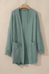 Canton Textured Knit Side Pockets Open Front Cardigan Cardigans JT's Designer Fashion