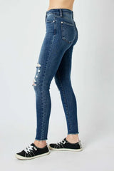 Judy Blue Full Size High Waist Distressed Skinny Jeans Jeans JT's Designer Fashion