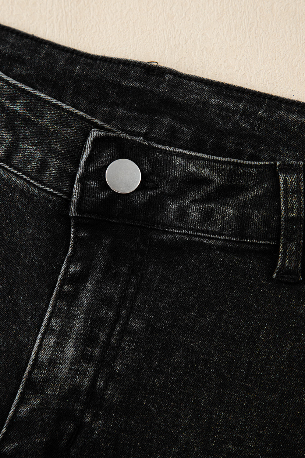 Dark Grey Pleated Wide Leg Mineral Wash Denim Pants Jeans JT's Designer Fashion