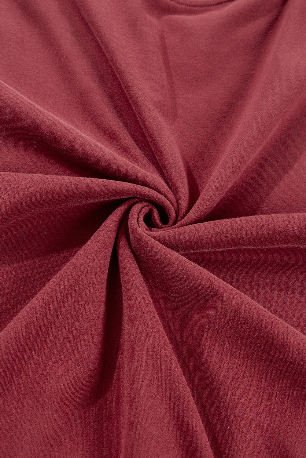 Burgundy Plain Drop Shoulder Crewneck Pullover Sweatshirt Sweatshirts & Hoodies JT's Designer Fashion