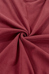 Burgundy Plain Drop Shoulder Crewneck Pullover Sweatshirt Sweatshirts & Hoodies JT's Designer Fashion