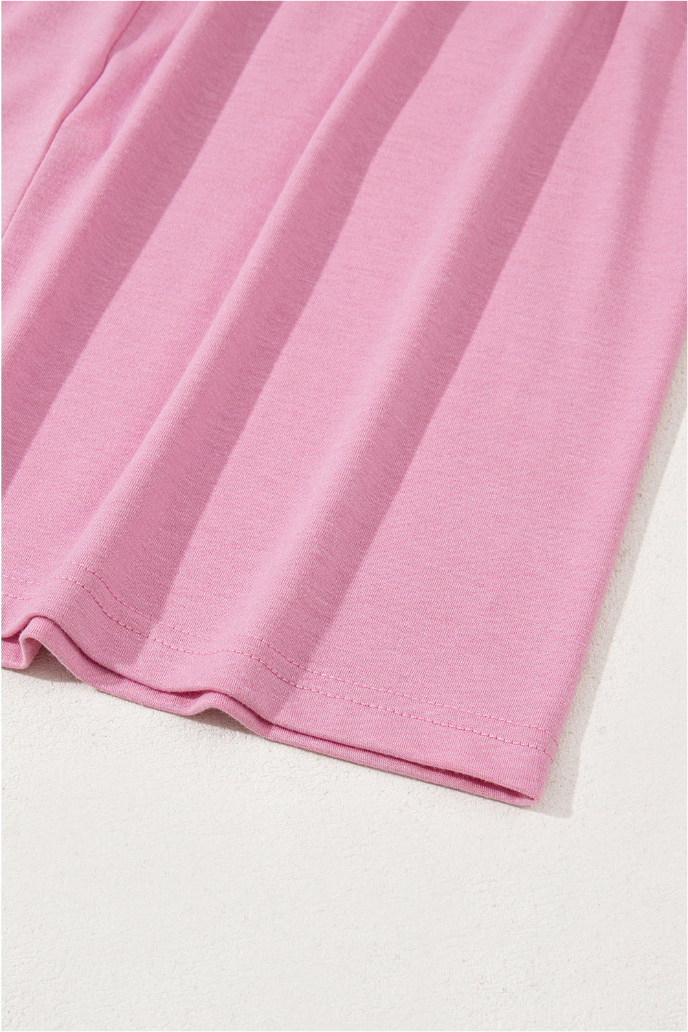 Pink Solid Color T-shirt High Waist Pocketed Long Dress Maxi Dresses JT's Designer Fashion