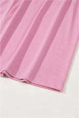 Pink Solid Color T-shirt High Waist Pocketed Long Dress Maxi Dresses JT's Designer Fashion