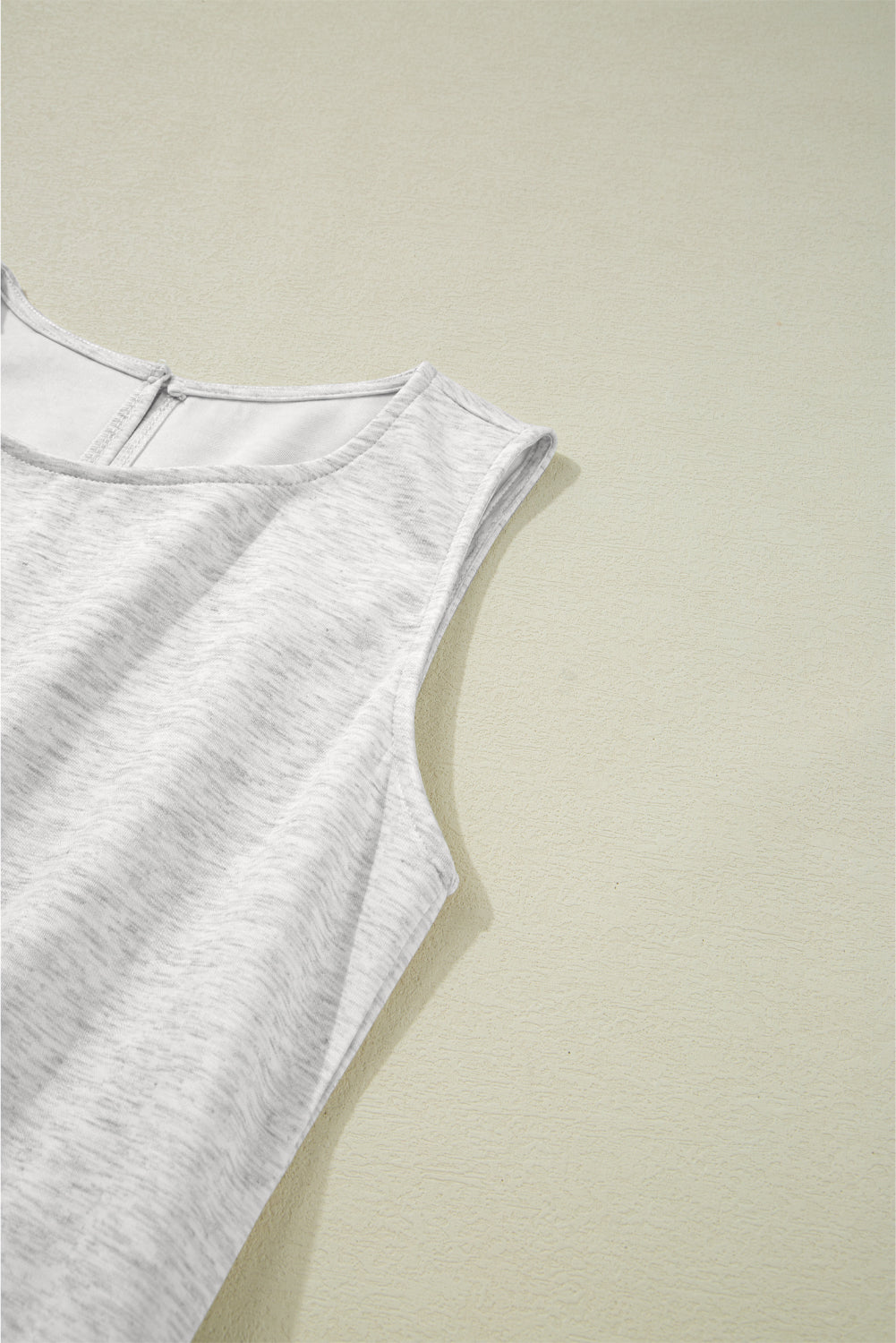 Light Grey Solid Color Crew Neck Drawstring High Waist Sleeveless Jumpsuit Jumpsuits & Rompers JT's Designer Fashion