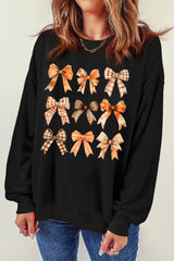 Black Thanksgiving Spice Bowknot Graphic Sweatshirt Graphic Sweatshirts JT's Designer Fashion
