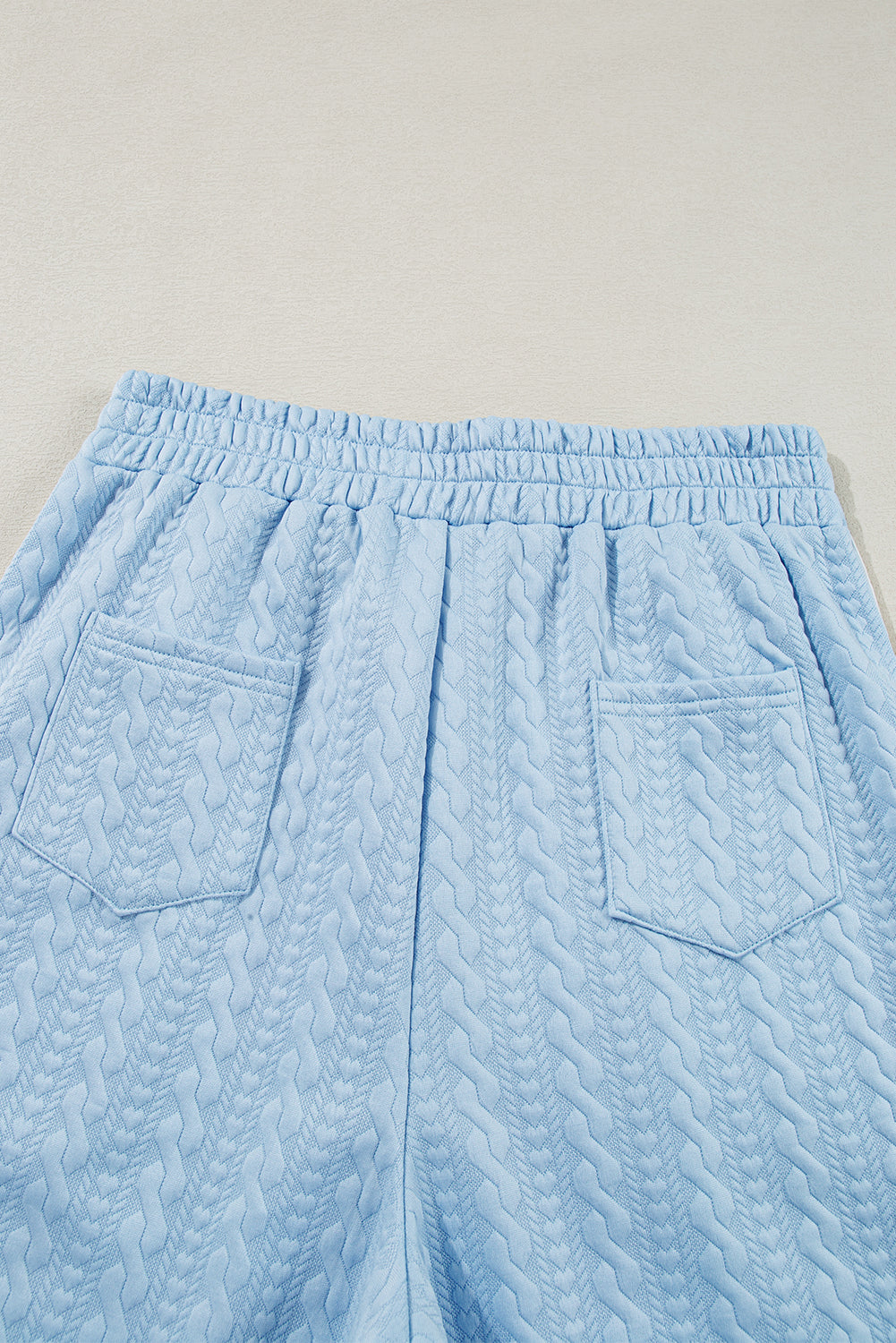 Beau Blue Textured Colorblock Edge Tank Top High Waist Pants Set Pant Sets JT's Designer Fashion