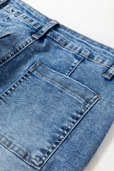 Dusk Blue High Waist Straight Leg Ankle Jeans Jeans JT's Designer Fashion