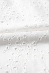White Floral Eyelet Embroidered Sleeveless Shift Dress Mini Dresses JT's Designer Fashion