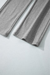Light Grey Solid Color Fleece Lined Drawstring Waist Casual Pants Pants & Culotte JT's Designer Fashion