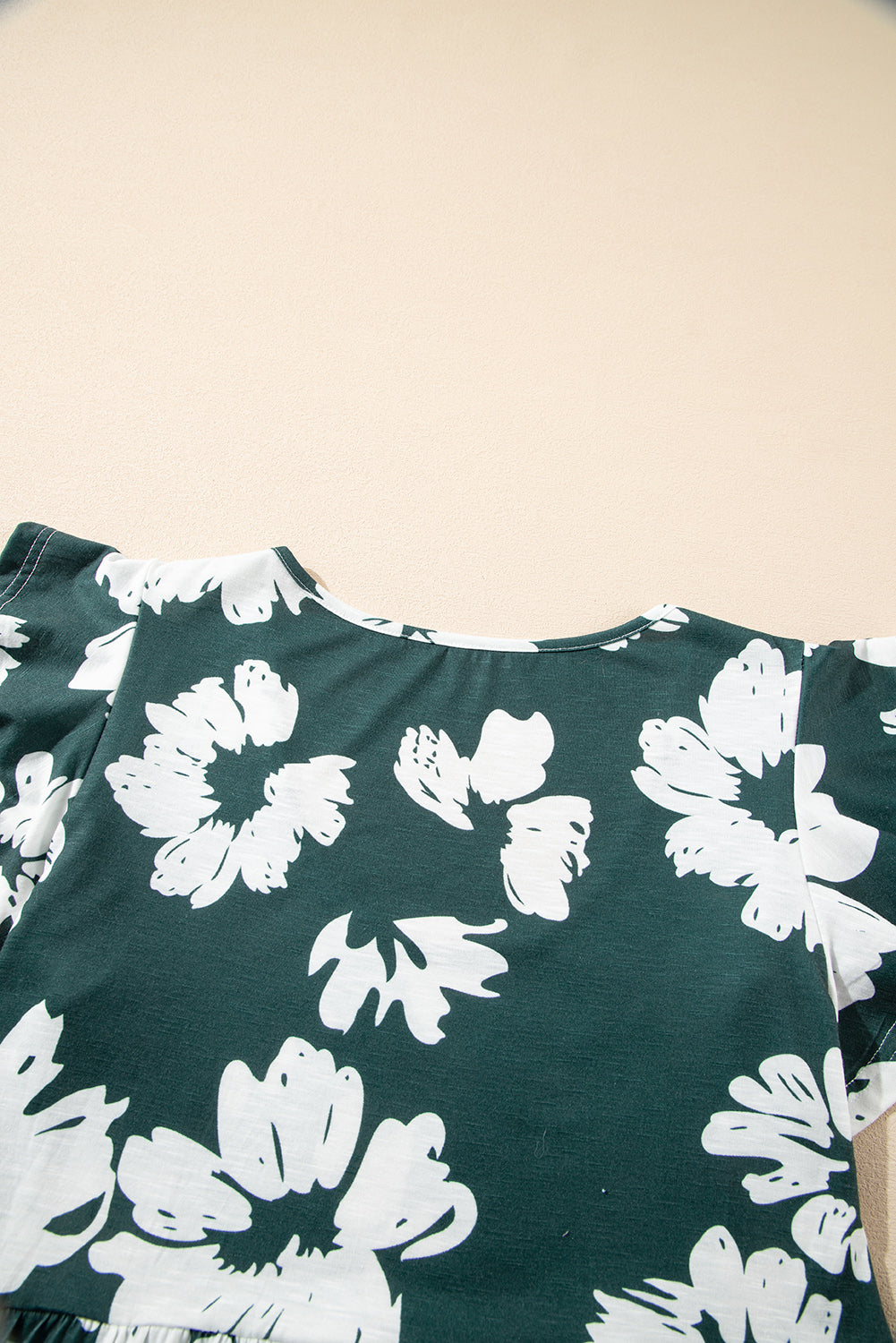 Floral Print Ruffle Sleeve Empire Waist Mini Dress Mini Dresses JT's Designer Fashion