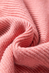 Light Pink Ribbed Knit Half Sleeve Plus Size Poncho Style Sweater Plus Size Sweaters & Cardigans JT's Designer Fashion