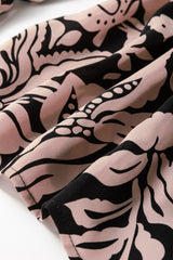 Black Plus Size Floral Printed Puff Sleeve Collared Maxi Dress Plus Size Maxi Dresses JT's Designer Fashion