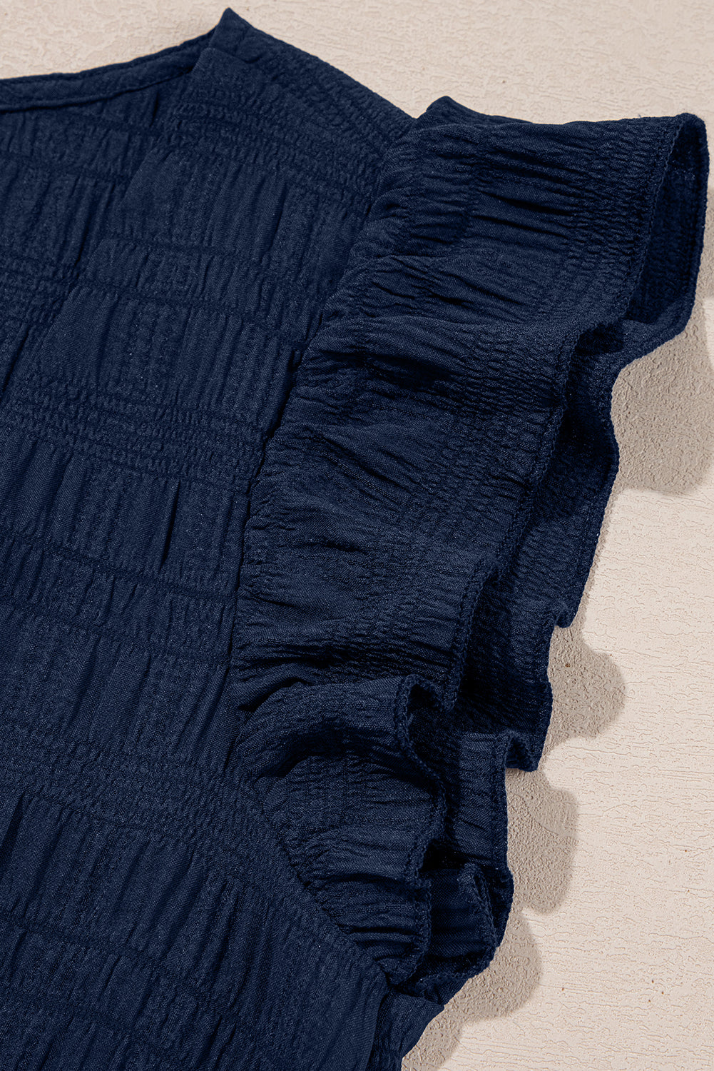 Dirty blue Textured Square Neck Top and Shirred High Waist Shorts Set Short Sets JT's Designer Fashion