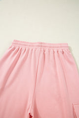 Apricot Pink Half Sleeve T-Shirt & Cargo Sweatpants Set Pant Sets JT's Designer Fashion