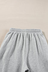 Light Grey Solid Color Fleece Lined Drawstring Waist Joggers Pants & Culotte JT's Designer Fashion