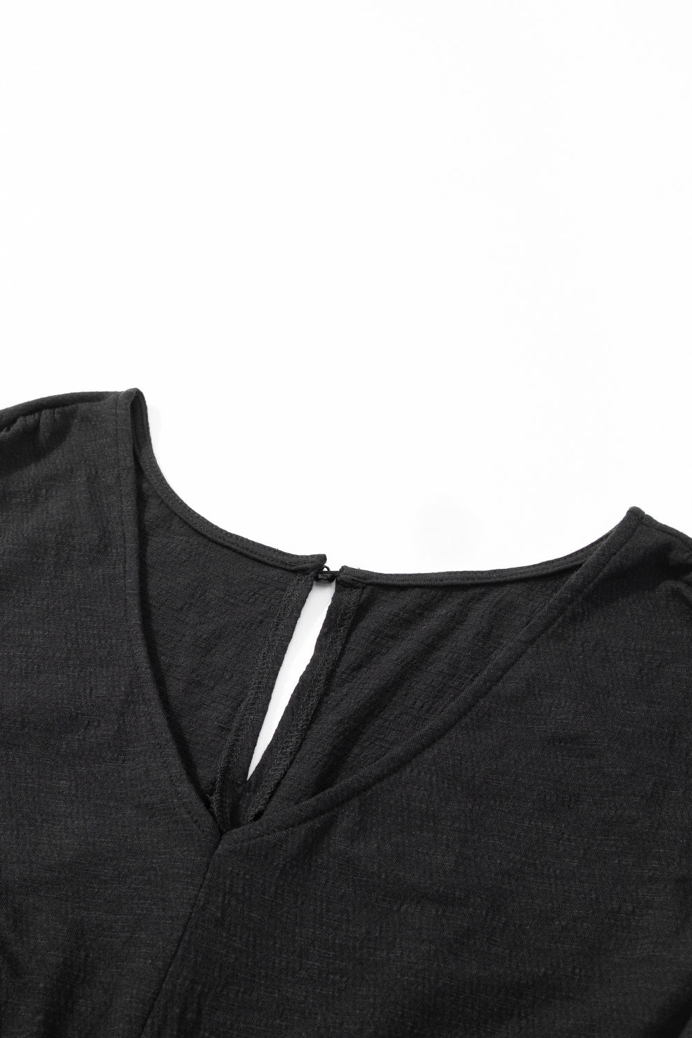 Black Plus Smocked High Waist Sleeveless V Neck Jumpsuit Plus Size Bottoms JT's Designer Fashion