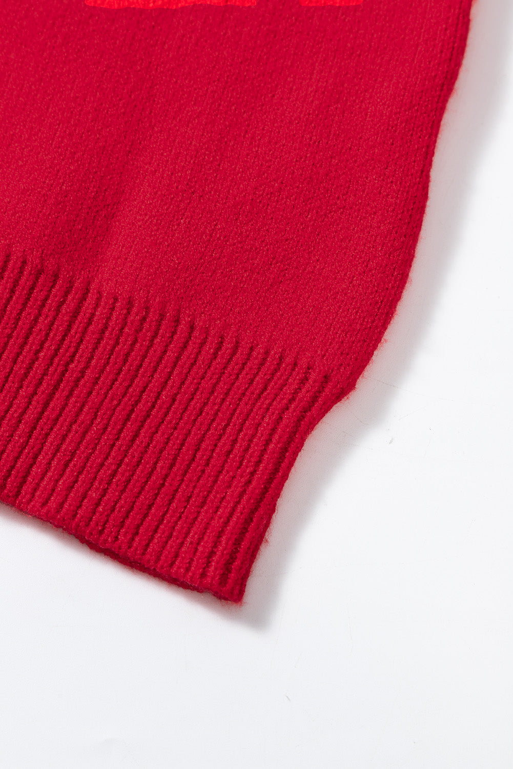 Racing Red Merry Graphic Sequin Sleeve Turtleneck Sweater Sweaters JT's Designer Fashion