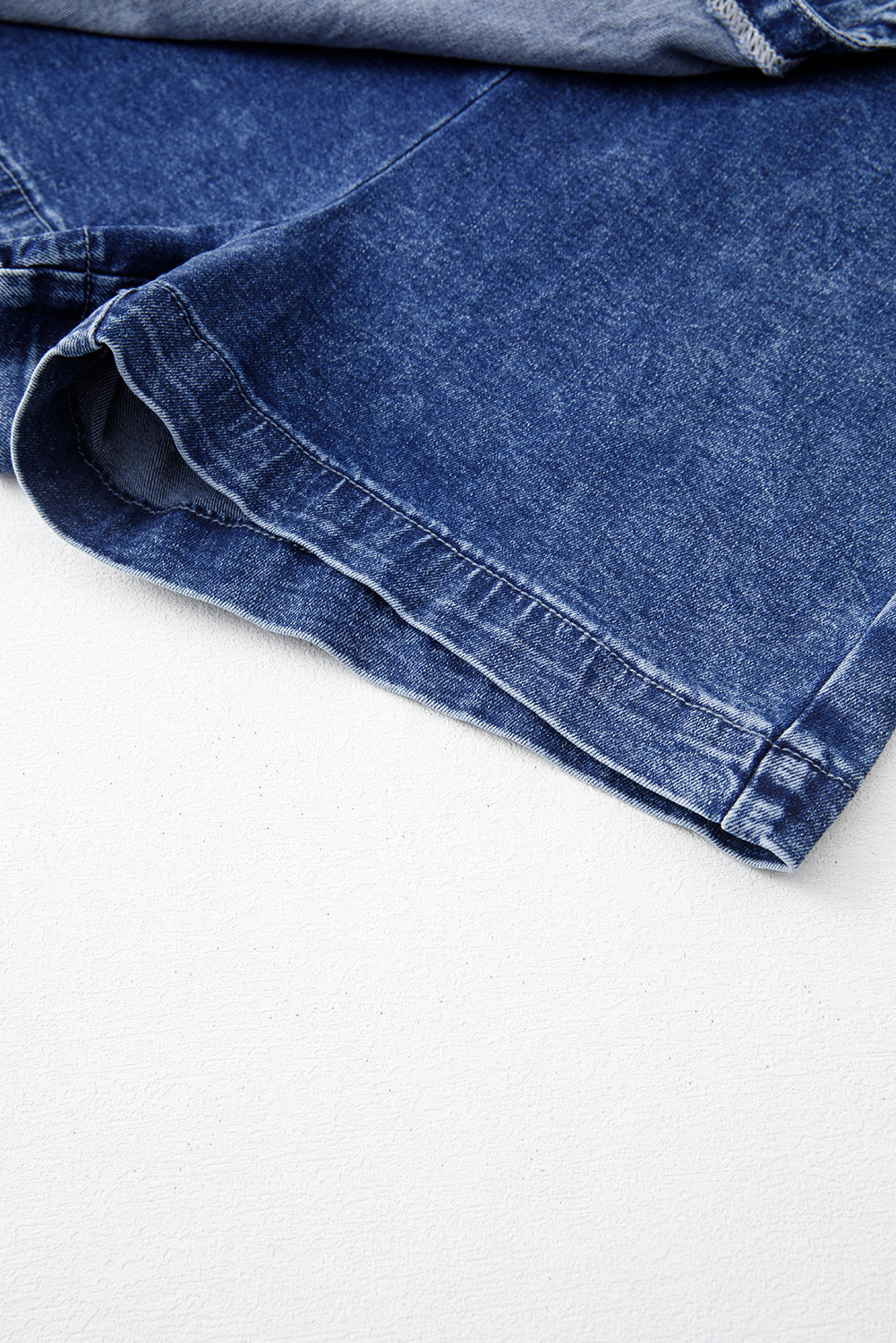 Sail Blue Acid Wash Asymmetric Twisted Wrapped Zipped Denim Skort Denim Shorts JT's Designer Fashion