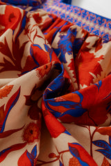 Multicolour Floral Print Square Neck Backless Loose Fit Blouse Blouses & Shirts JT's Designer Fashion