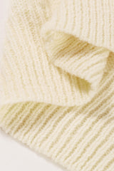 White Wavy Striped Pointelle Bishop Sleeve Sweater Sweaters & Cardigans JT's Designer Fashion