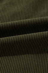 Mist Green Corduroy Fleece Patchwork Buttoned Bomber Jacket Jackets JT's Designer Fashion