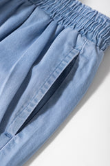 Beau Blue Casual Wide Slit Leg High Waist Loose Plus Size Jeans Plus Size Bottoms JT's Designer Fashion