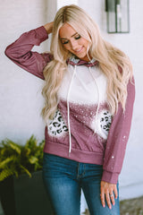 Leopard Tie Dye Print Kangaroo Pocket Pullover Hoodie Sweatshirts & Hoodies JT's Designer Fashion