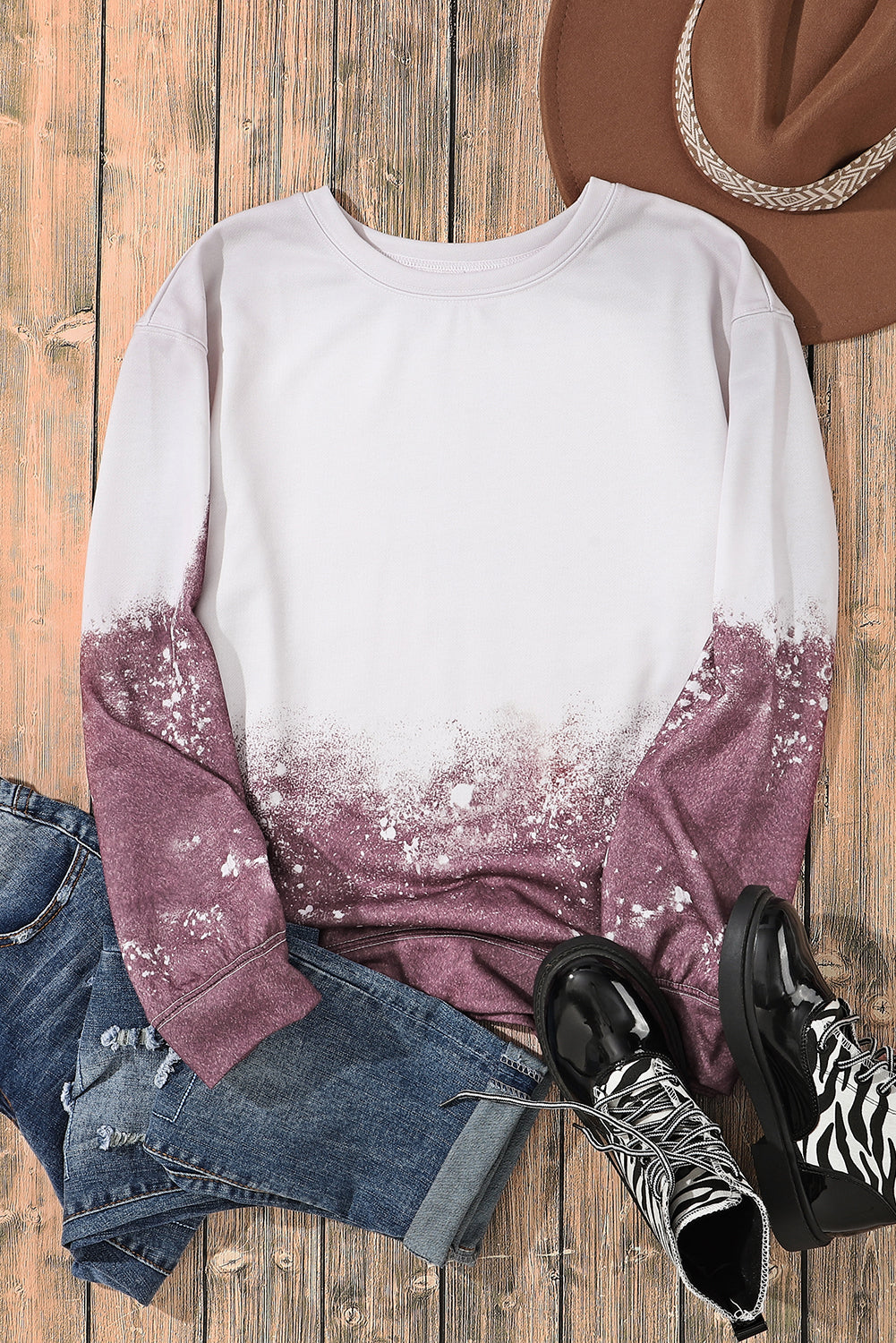 Tie Dye Gradient Pullover Sweatshirt Sweatshirts & Hoodies JT's Designer Fashion