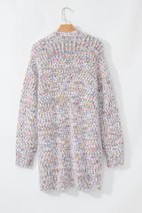 Yellow Multicolor Confetti Open Front Knit Cardigan Cardigans JT's Designer Fashion