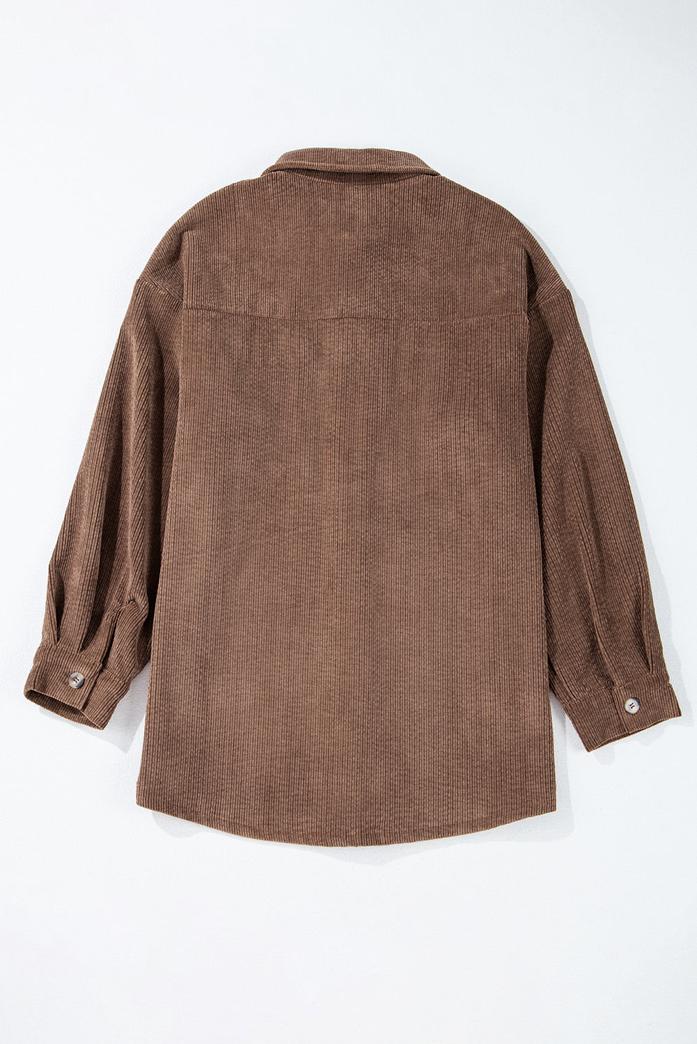 Chestnut Corduroy Flap Pocket Button Up Shacket Jackets JT's Designer Fashion