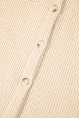 Apricot Solid Color Corduroy Buttoned Long Sleeve Shacket Jackets JT's Designer Fashion