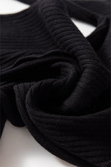 Black Ribbed Knit Collared Slim Fit Sweater Cardigan Cardigans JT's Designer Fashion