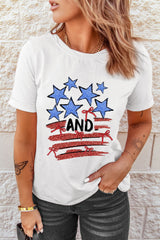 White Stars AND Stripes Bow Graphic T Shirt Graphic Tees JT's Designer Fashion