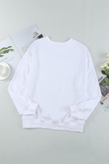 White Plain Crew Neck Pullover Sweatshirt Sweatshirts & Hoodies JT's Designer Fashion