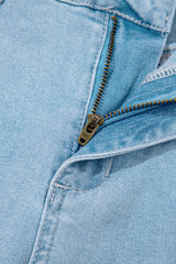 Beau Blue High Rise Barrel Relaxed Patch Pocket Jeans Jeans JT's Designer Fashion