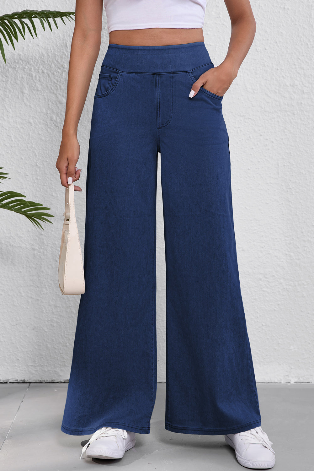 Sail Blue Medium Wash Straight Leg Loose Casual Jeans Jeans JT's Designer Fashion