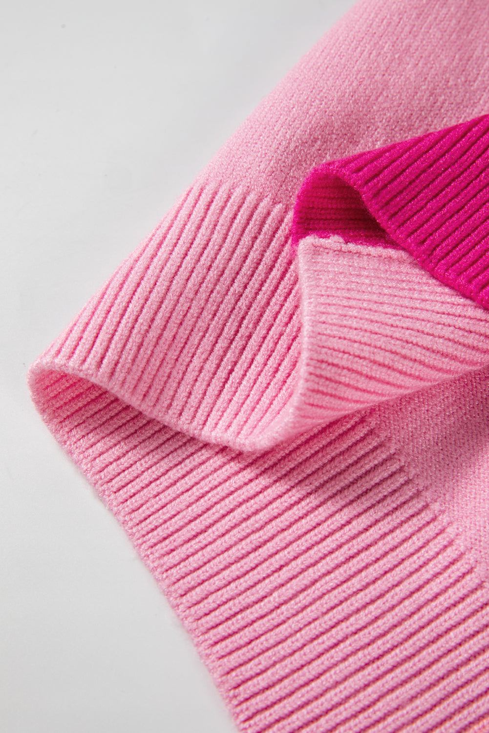 Bonbon Three Tone Contrast Round Neck Loose Sweater Sweaters JT's Designer Fashion