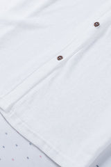 White Solid Color Open-Front Buttons Cardigan Sweaters & Cardigans JT's Designer Fashion