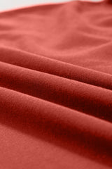 Red Clay Color Block Patch Drop Shoulder Oversized Sweatshirt Sweatshirts & Hoodies JT's Designer Fashion