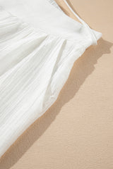 White Casual Tie Waist Pleated Wide Leg Pants Pants & Culotte JT's Designer Fashion