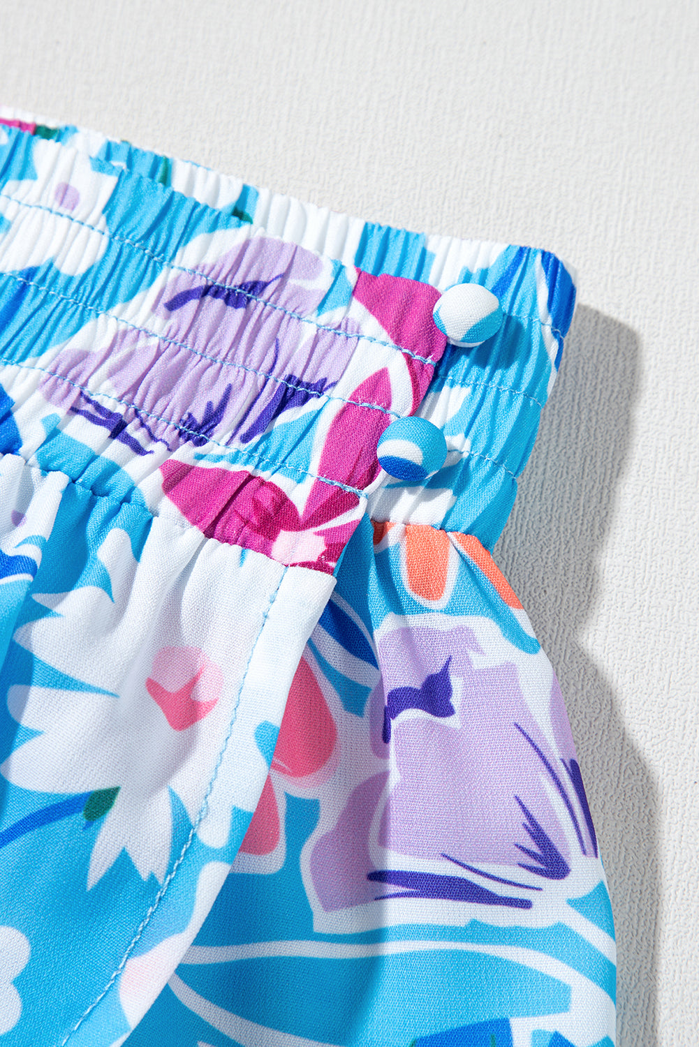 Sky Blue Floral Printed High Waist Split Wrap Long Skirt Skirts & Petticoat JT's Designer Fashion